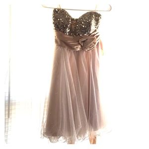 Gold Sequined Prom Dress!